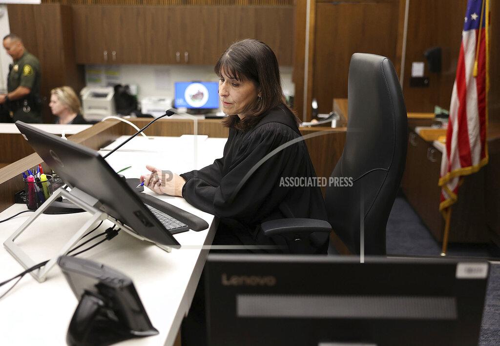 Frederick M. Brown David Chou appears on a remote feed before Judge Cynthia M. Herrera, Tuesday, May 17, 2022, in Santa Ana, Calif., to be arraigned on capital murder and other charges for the shooting at Geneva Presbyterian Church in Laguna Woods earlier in the week. (Frederick M. Brown/Daily Mail.com via AP, Pool)