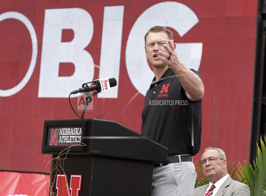 Nati Harnik Nebraska Athletic Director Bill Moos, right, listens as football coach Scott Frost speaks during an NCAA college football news conference, Friday, Sept. 27, 2019, in Lincoln, Neb., announcing a new planned $150 million football training facility adjacent to Memorial Stadium. (AP Photo/Nati Harnik)