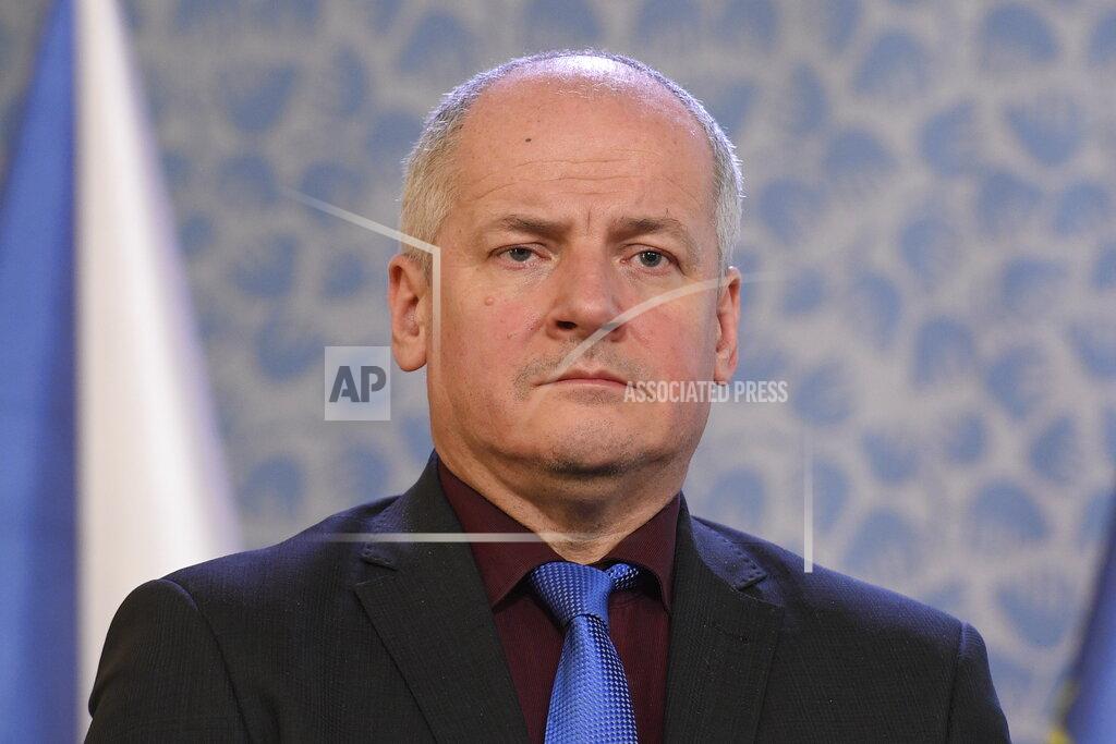 Deml Ondrej FILE - In this March 15, 2020 file photo, Deputy Minister of Health Roman Prymula addresses a press conference after the government talks on new measures to prevent the spread of coronavirus in Prague, Czech Republic. Prymula will be the new Czech Health Minister, replacing Adam Vojtech (for ANO), who announced his resignation on Monday, Sept. 21, 2020. (AP Photo via CTK/Ondrej Deml)