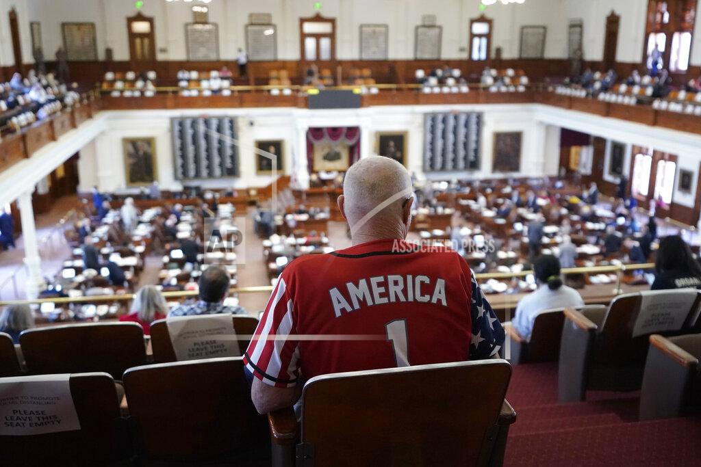 Eric Gay Gerald Welty sits the House Chamber at the Texas Capitol as he waits to hear debate on voter legislation in Austin, Texas, Thursday, May 6, 2021. (AP Photo/Eric Gay)