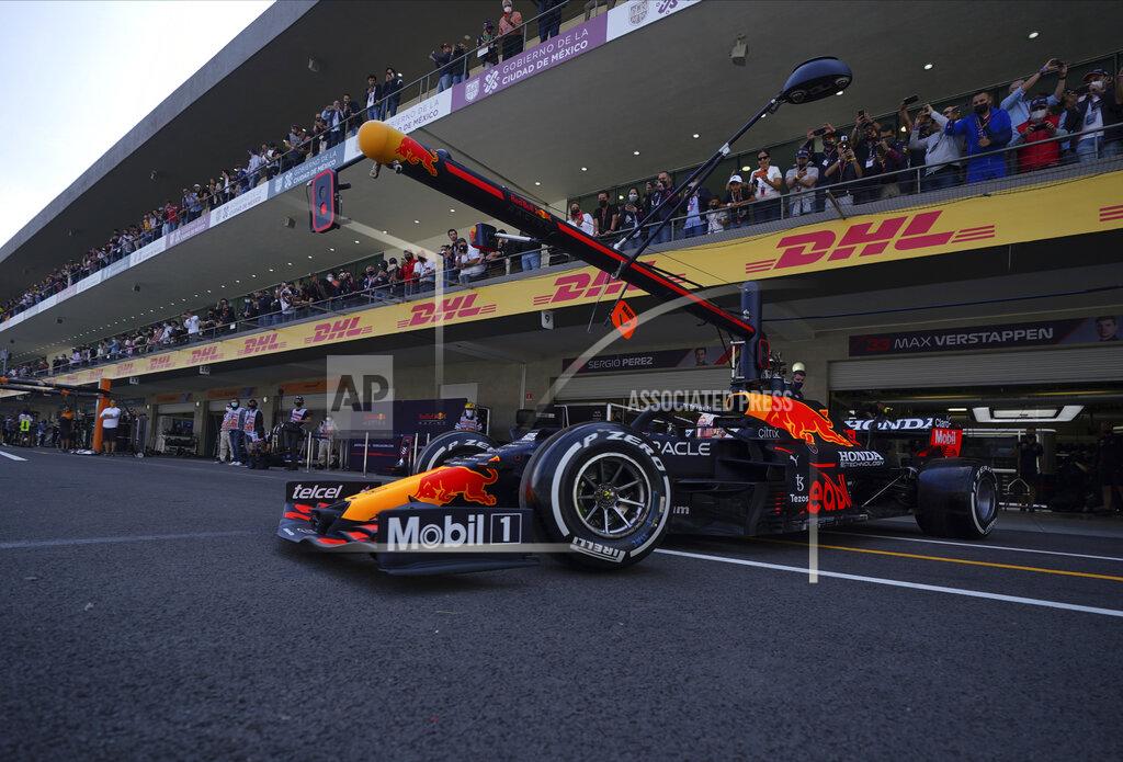 Fernando Llano Formula One Red Bull driver Max Verstappen of the Netherlands steers his car during a practice session ahead of this weekend's Mexican Grand Prix in Mexico City, Friday, Nov. 5, 2021. (AP Photo/Fernando Llano)