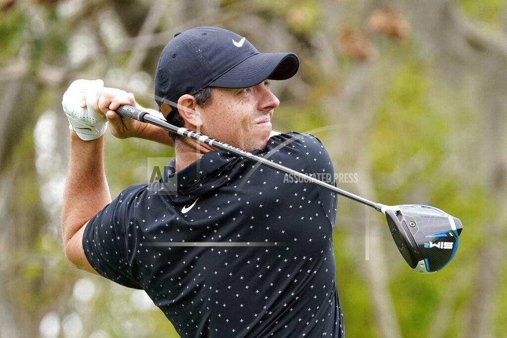 John Raoux Rory McIlroy, of Northern Ireland, hits from the third tee during the third round of the Arnold Palmer Invitational golf tournament Saturday, March 6, 2021, in Orlando, Fla. (AP Photo/John Raoux)