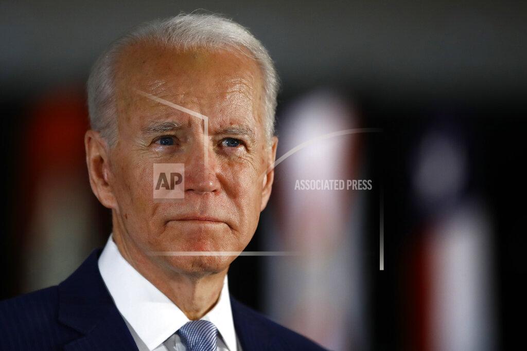 Matt Rourke FILE - In this March 10, 2020, file photo Democratic presidential candidate former Vice President Joe Biden speaks to members of the press at the National Constitution Center in Philadelphia. (AP Photo/Matt Rourke, File)