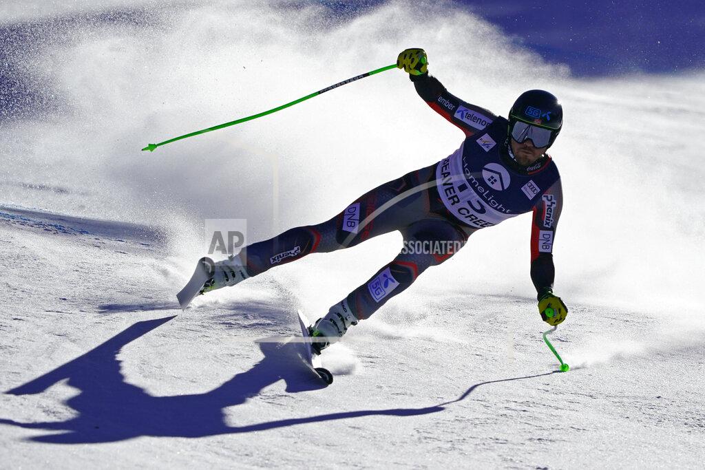 Norway's Kjetil Jansrud competes during a men's World Cup super-G skiing race Thursday, Dec. 2, 2021, in Beaver Creek, Colo. (AP Photo/Robert F. Bukaty)