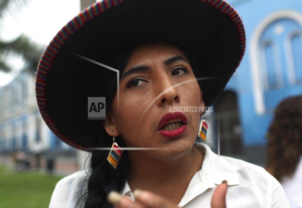 Martin Mejia FILE - In this Jan. 20, 2020 file photo, transgender candidate Gahela Cari, speaks in her first run for Congress during a campaign rally in Lima, Peru. Cari, 28, in a second run, is seeking to become the first transgender legislator in the Sunday, April 11, 2021 general election. (AP Photo/Martin Mejia, File)