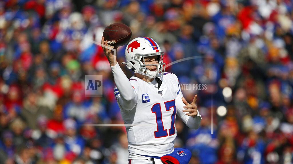 John Munson Buffalo Bills quarterback Josh Allen (17) throws during the first half of an NFL football game against the Washington Redskins, Sunday, Nov. 3, 2019, in Orchard Park, N.Y. (AP Photo/John Munson)