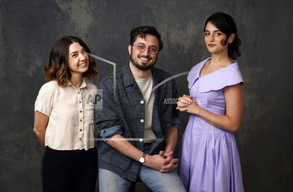 Chris Pizzello Animation director Kirsten Lepore, left, director/co-writer Dean Fleischer-Camp, center, and voice actor/co-writer Jenny Slate pose for a portrait at the Four Seasons Hotel in Los Angeles to promote their film "Marcel the Shell with Shoes On," on June 21, 2022. The film opens on Friday. (AP Photo/Chris Pizzello)