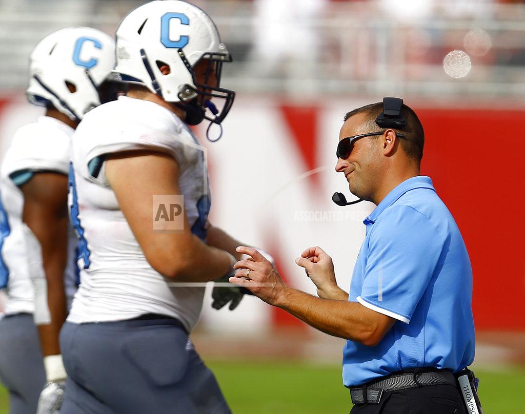 Butch Dill Citadel head coach Brent Thompson reacts to a play as players walk off the field during the second half of an NCAA college football game against Alabama, Saturday, Nov. 17, 2018, in Tuscaloosa, Ala. (AP Photo/Butch Dill)