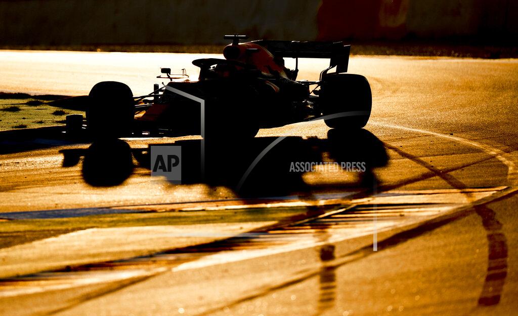 Joan Monfort Max Verstappen of Aston Martin Red Bull Racing drives during a Formula One pre-season testing session at the Barcelona Catalunya racetrack in Montmelo, outside Barcelona, Spain, Wednesday, Feb. 19, 2020. (AP Photo/Joan Monfort)