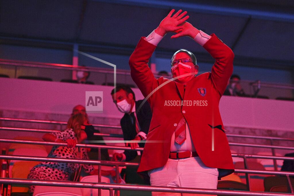 Dylan Martinez U.S. Prince Albert II of Monaco watches during the opening ceremony in the Olympic Stadium at the 2020 Summer Olympics, Friday, July 23, 2021, in Tokyo, Japan. (Dylan Martinez/Pool Photo via AP)