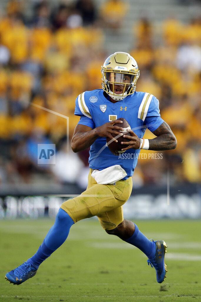 Marcio Jose Sanchez UCLA quarterback Dorian Thompson-Robinson runs against Arizona State during the first half of an NCAA college football game Saturday, Oct. 26, 2019, in Pasadena, Calif. (AP Photo/Marcio Jose Sanchez)