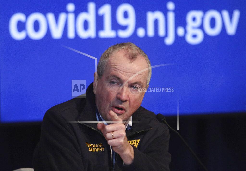 Chris Pedota FILE - In this April 10, 2020 file photo, New Jersey Governor Phil Murphy speaks during his daily press briefing about the coronavirus, at the the War Memorial in Trenton, N.J. (Chris Pedota/The Record via AP, File)