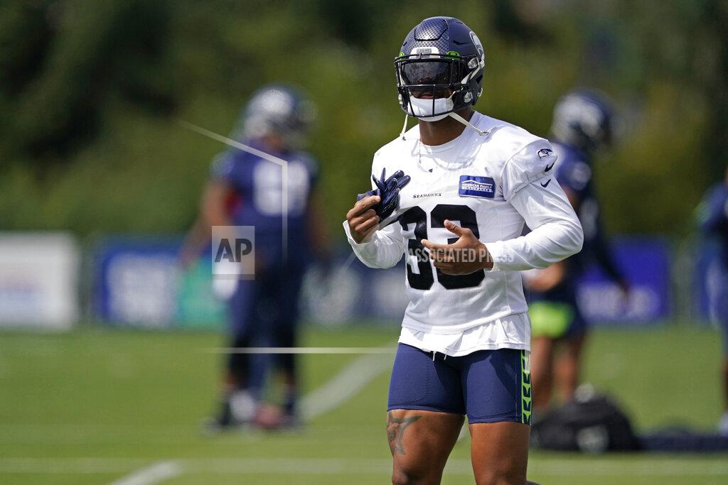 Ted S. Warren Seattle Seahawks safety Jamal Adams runs during practice drills at NFL football training camp, Wednesday, Aug. 12, 2020, in Renton, Wash. (AP Photo/Ted S. Warren, Pool)