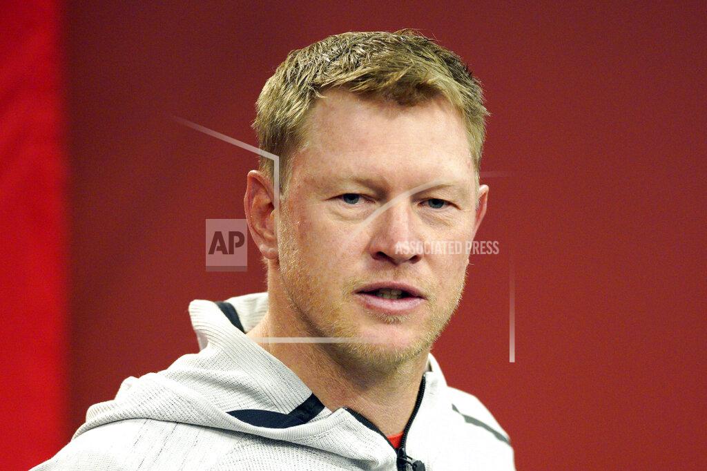 Nati Harnik Nebraska coach Scott Frost answers a question during a news conference Tuesday, March 5, 2019, in Lincoln, Neb., ahead of spring NCAA college football practice. (AP Photo/Nati Harnik)