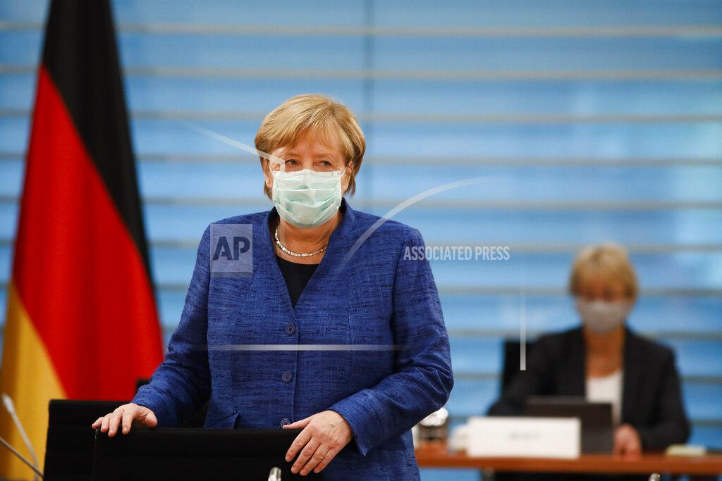 Markus Schreiber German Chancellor Angela Merkel attends the weekly cabinet meeting of the German government at the chancellery in Berlin, Germany, Wednesday, Oct. 7, 2020. (AP Photo/Markus Schreiber, Pool)