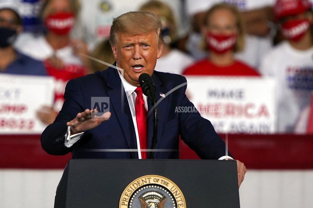 Chris Carlson President Donald Trump speaks at a campaign rally Tuesday, Sept. 8, 2020, in Winston-Salem, N.C. (AP Photo/Chris Carlson)