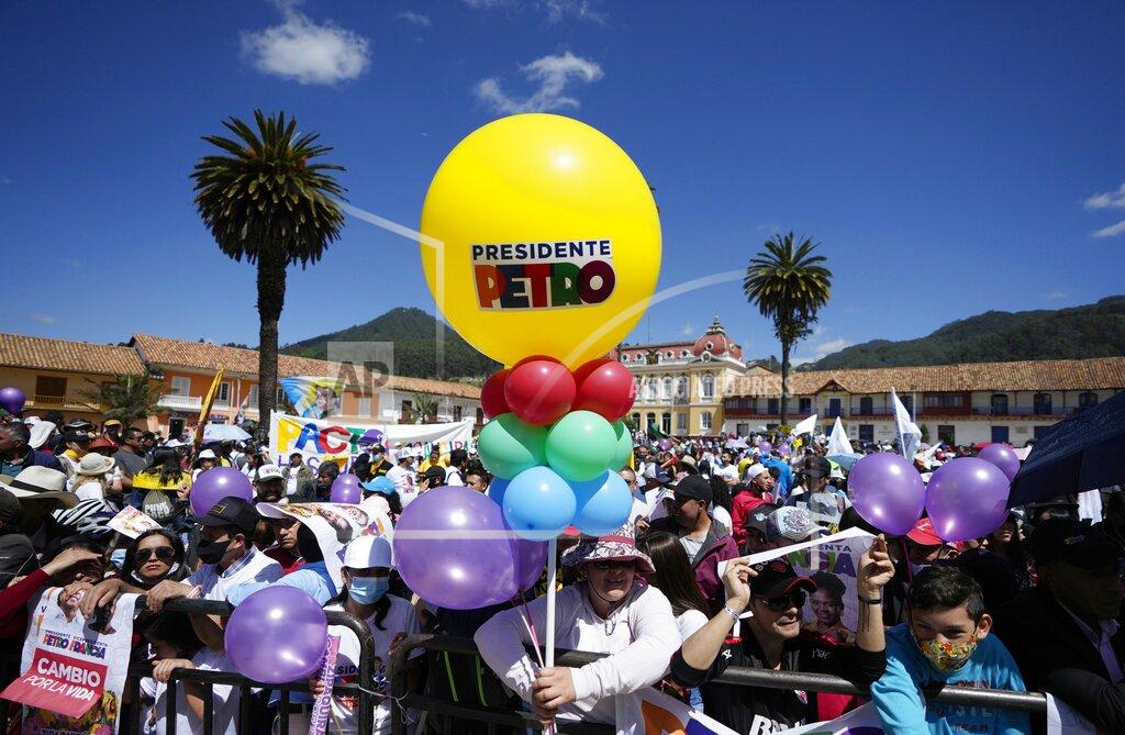 Fernando Vergara Supporters of Historical Pact coalition presidential candidate Gustavo Petro, attend a closing campaign rally in Zipaquira, Colombia, Sunday, May 22, 2022. Elections are set for May 29. (AP Photo/Fernando Vergara)