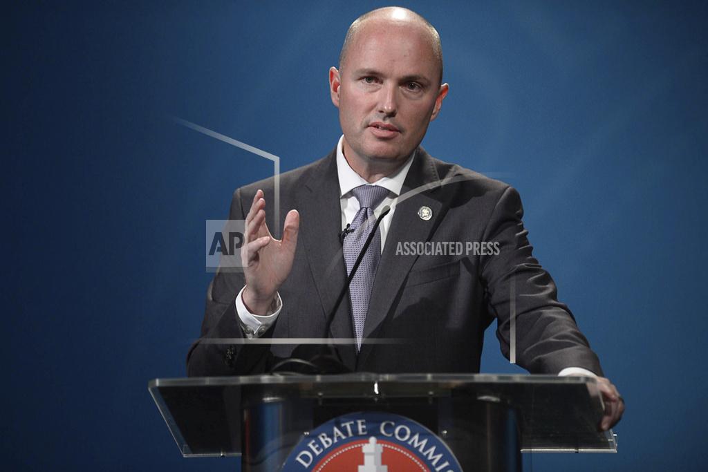 Trent Nelson FILE - In this Sept. 29, 2020, file photom, Utah's Lt. Gov. Spencer Cox, Republican candidate for governor, speaks while debating Democratic candidate Chris Peterson in Salt Lake City. (Trent Nelson/The Salt Lake Tribune via AP, File)