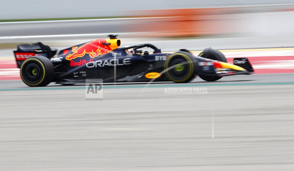 Joan Monfort Red Bull driver Max Verstappen of the Netherlands steers his car during a Formula One pre-season testing session at the Catalunya racetrack in Montmelo, just outside of Barcelona, Spain, Friday, Feb. 25, 2022. (AP Photo/Joan Monfort)