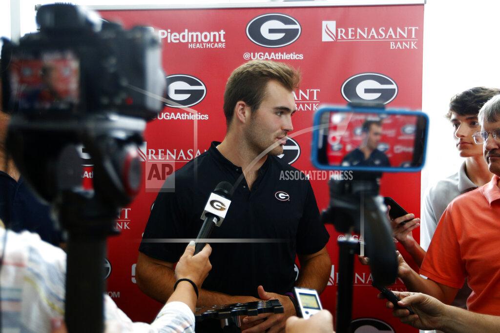 John Bazemore Georgia quarterback Jake Fromm speaks to reporters before the team's first scheduled NCAA college football practice Friday, Aug. 2, 2019, in Athens, Ga. (AP Photo/John Bazemore)