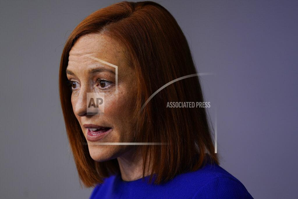 Evan Vucci White House press secretary Jen Psaki speaks during a press briefing at the White House, Wednesday, Jan. 20, 2021, in Washington. (AP Photo/Evan Vucci)