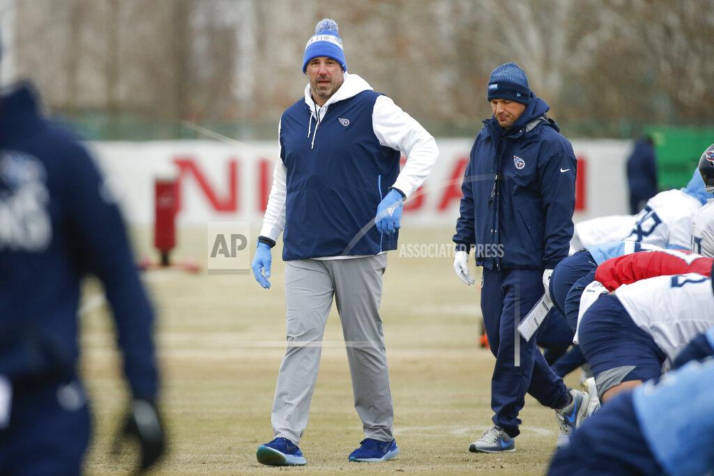 Mark Humphrey Tennessee Titans head coach Mike Vrabel walks among players as they stretch during an NFL football practice Friday, Jan. 17, 2020, in Nashville, Tenn. The Titans are scheduled to face the Kansas City Chiefs in the AFC Championship game Sunday. (AP Photo/Mark Humphrey)