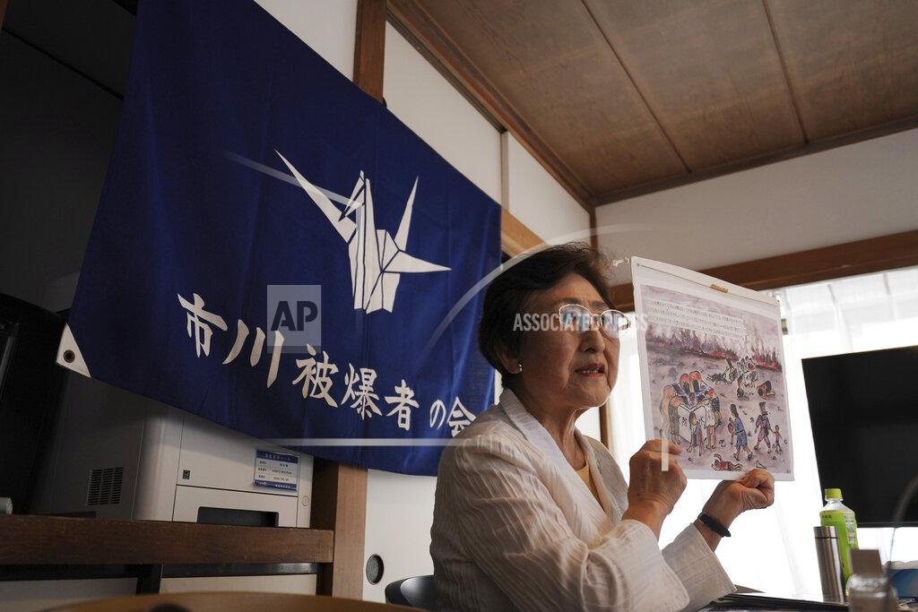 Eugene Hoshiko Michiko Kodama, assistant secretary-general of the Japan Confederation of A and H Bomb Sufferers' Organizations, narrates her experience on a livestream of "Kataribe" or story-telling session Sunday, July 12, 2020, in Tokyo. “For me, the war is not over yet,” said Michiko Kodama, 82, who survived the bombing but has lost most of her relatives from cancer, including one of her two daughters. Years after the atomic bombing, a receptionist at a clinic near Tokyo noted Kodama's “hibakusha” medical certificate in a loud voice, and a patient sitting next to her in a waiting room moved away from her. The fear of death, prejudice and discrimination at work and in marriage continues, and nuclear weapons still exist. (AP Photo/Eugene Hoshiko)