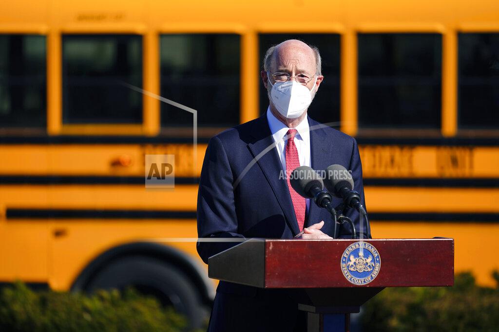 Matt Rourke FILE - In this March 15, 2021 file photo, Gov. Tom Wolf speaks at a COVID-19 vaccination site setup at the Berks County Intermediate Unit in Reading, Pa. A recent spike in coronavirus cases in some states has led one of the nation's top health experts to suggest that governors could “close things down” like they did during previous surges. But that doesn't appear likely to happen — not even in states led by Democratic governors who favored greater restrictions in the past. (AP Photo/Matt Rourke, File)