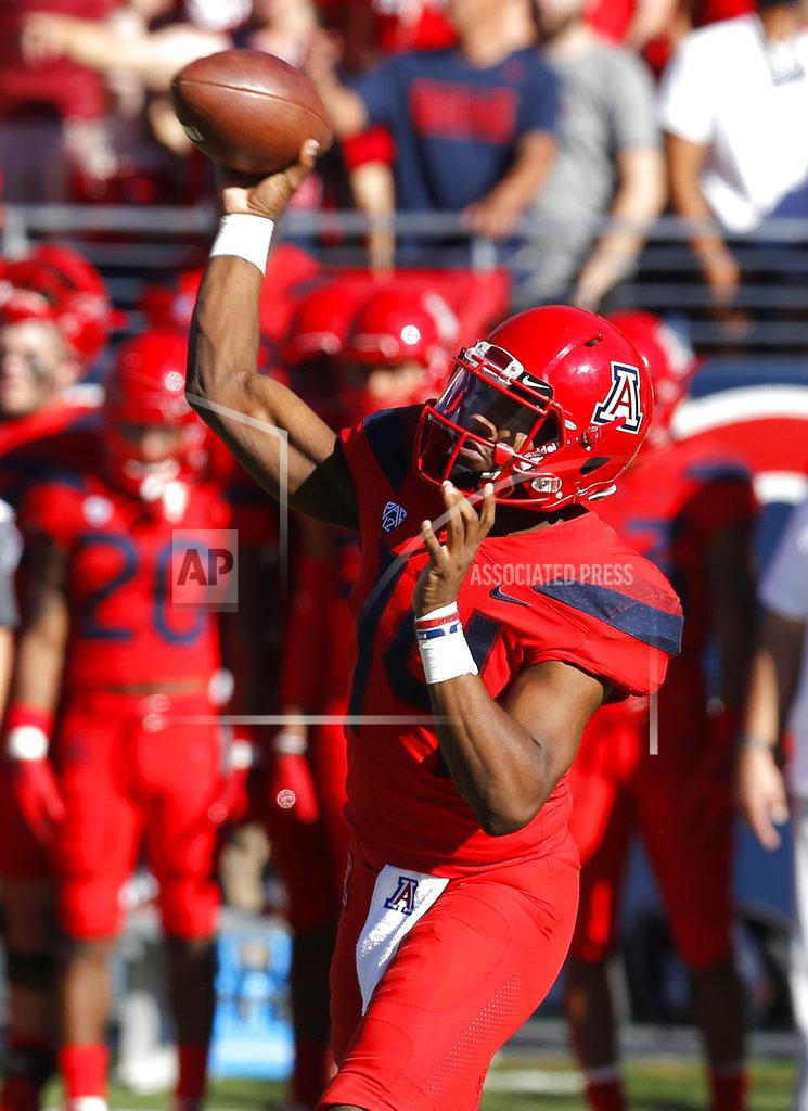 Rick Scuteri Arizona quarterback Khalil Tate throws downfield against Arizona State in the first half during an NCAA college football game, Saturday, Nov. 24, 2018, in Tucson, Ariz. (AP Photo/Rick Scuteri)
