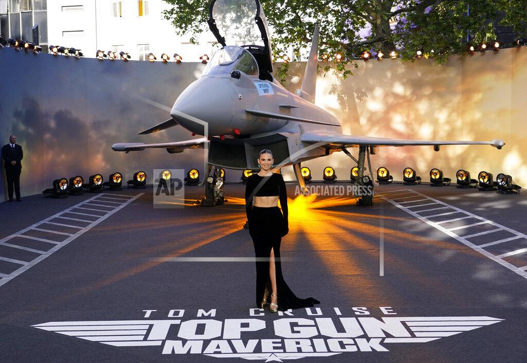 Alberto Pezzali Haylew Atwell poses for the media during the 'Top Gun Maverick' UK premiere at a central London cinema, on Thursday, May 19, 2022. (AP Photo/Alberto Pezzali)