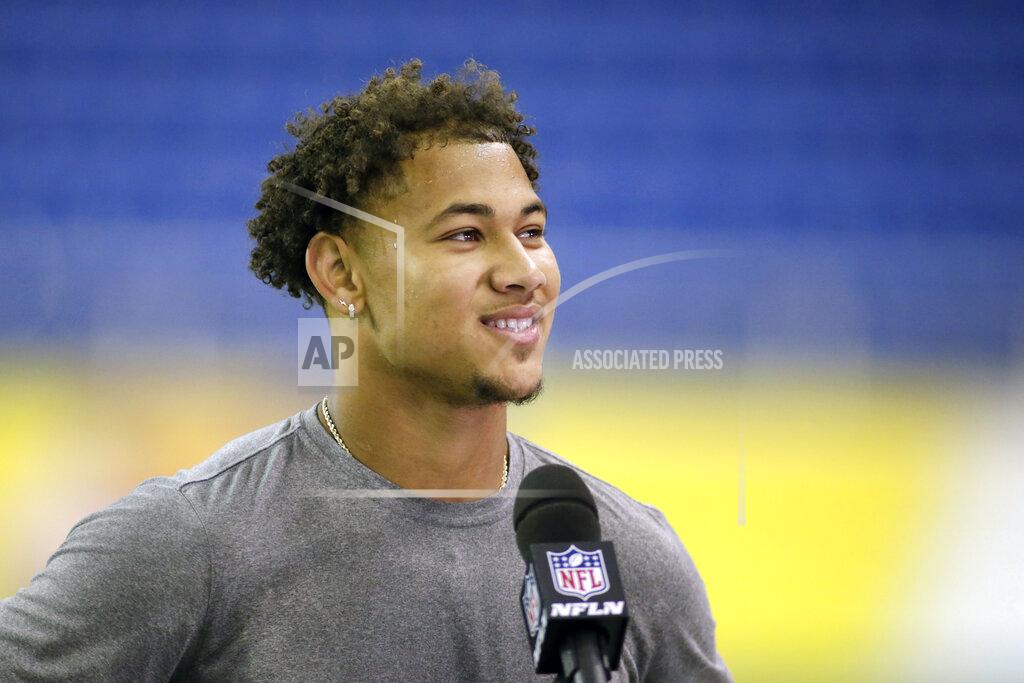 Andy Clayton-King North Dakota State quarterback Trey Lance smiles as he is interviewed at the school's football NFL Pro Day Friday, March, 12, 2021, in Fargo, North Dakota. (AP Photo/Andy Clayton- King)