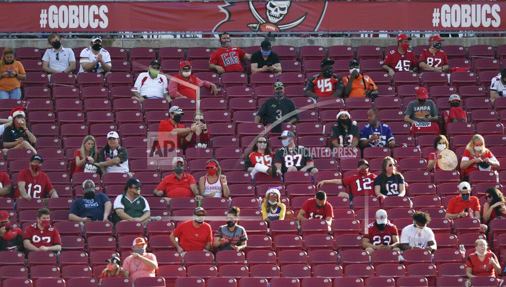 Jason Behnken FILE - In this Dec. 13, 2020, file photo, socially distanced fans watch the second half of an NFL football game between the Minnesota Vikings and the Tampa Bay Buccaneers in Tampa, Fla. The dip in revenue for the NFL during the pandemic has been substantial but not crippling. The biggest negative is revenues being on the low end of what was hoped because of limits on crowds in most NFL cities. (AP Photo/Jason Behnken, File)