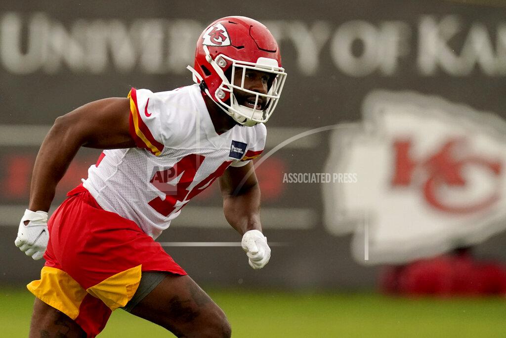 Charlie Riedel Kansas City Chiefs linebacker Dorian O'Daniel runs during the NFL football team's organized team activities Thursday, May 27, 2021, in Kansas City, Mo. (AP Photo/Charlie Riedel)