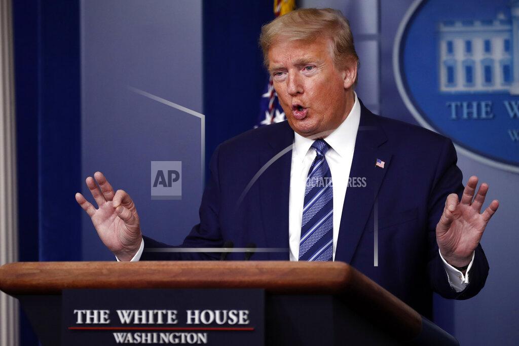 Alex Brandon President Donald Trump speaks about the coronavirus in the James Brady Press Briefing Room of the White House, Tuesday, April 21, 2020, in Washington. (AP Photo/Alex Brandon)