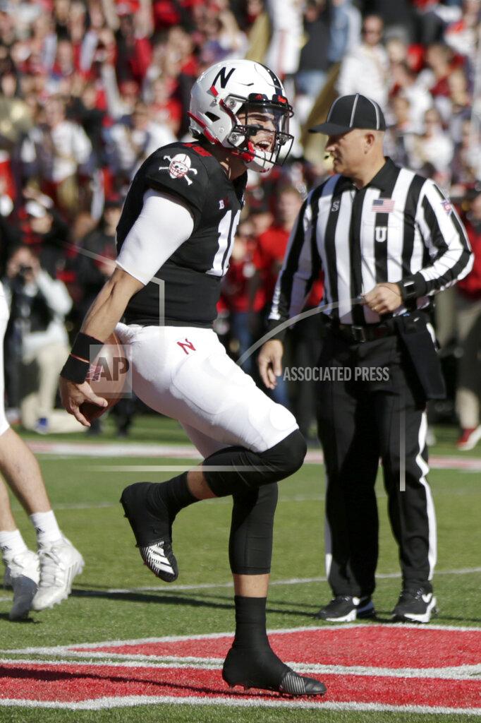 Nati Harnik Nebraska quarterback Noah Vedral (16) reacts after scoring a touchdown against Indiana during the first half of an NCAA college football game in Lincoln, Neb., Saturday, Oct. 26, 2019. (AP Photo/Nati Harnik)