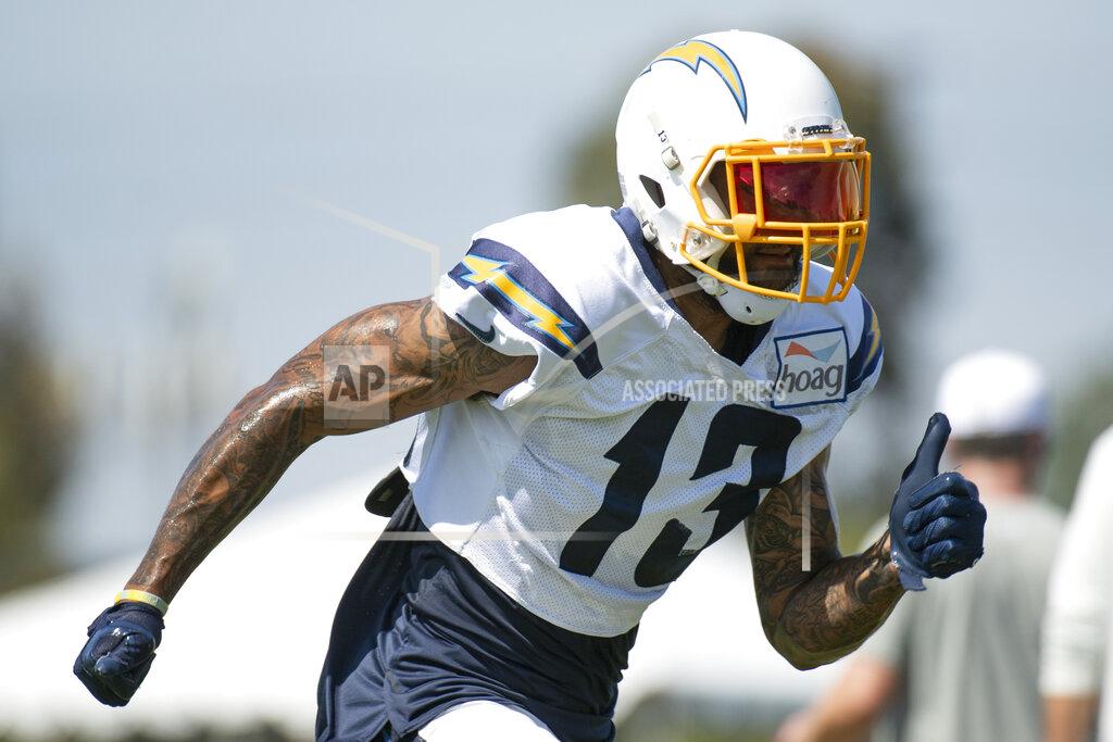 Los Angeles Chargers wide receiver Keenan Allen runs a drill during an NFL football training camp in Costa Mesa, Calif., Tuesday, July 30, 2019. (AP Photo/Kyusung Gong)
