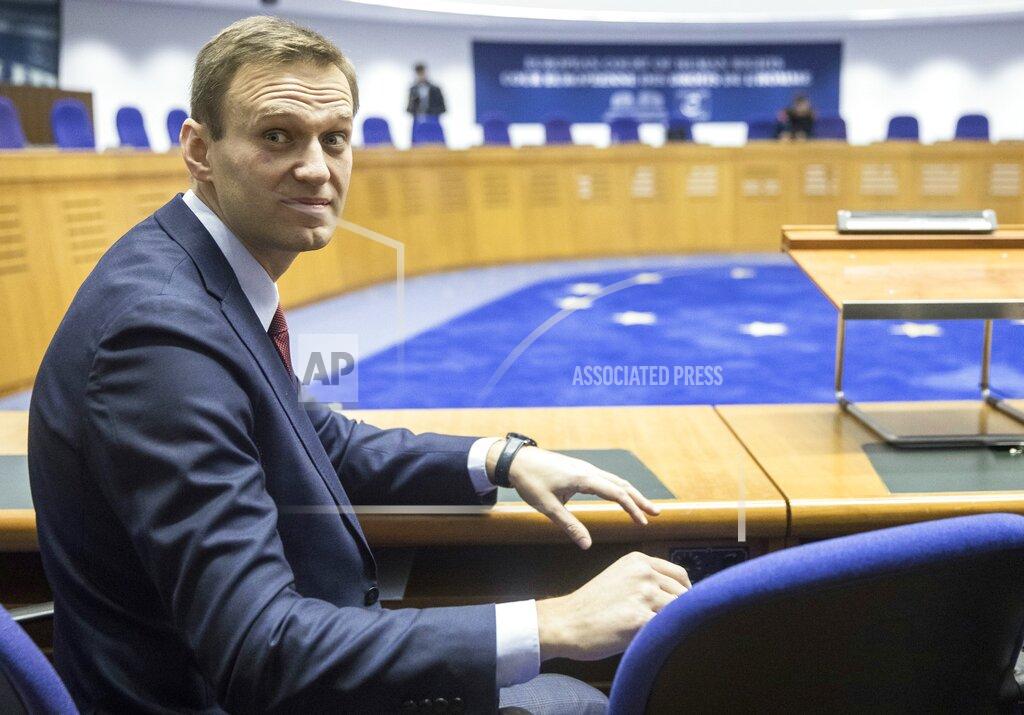 Jean-Francois Badias FILE - In this Nov. 15, 2018, file photo, Russian opposition leader Alexei Navalny attends his hearing at the European Court of Human Rights in Strasbourg, eastern France. Navalny is an anti-corruption campaigner and the Kremlin’s fiercest critic. He has outlasted many opposition figures and is undeterred by incessant attempts to stop his work. (AP Photo/Jean-Francois Badias, File)