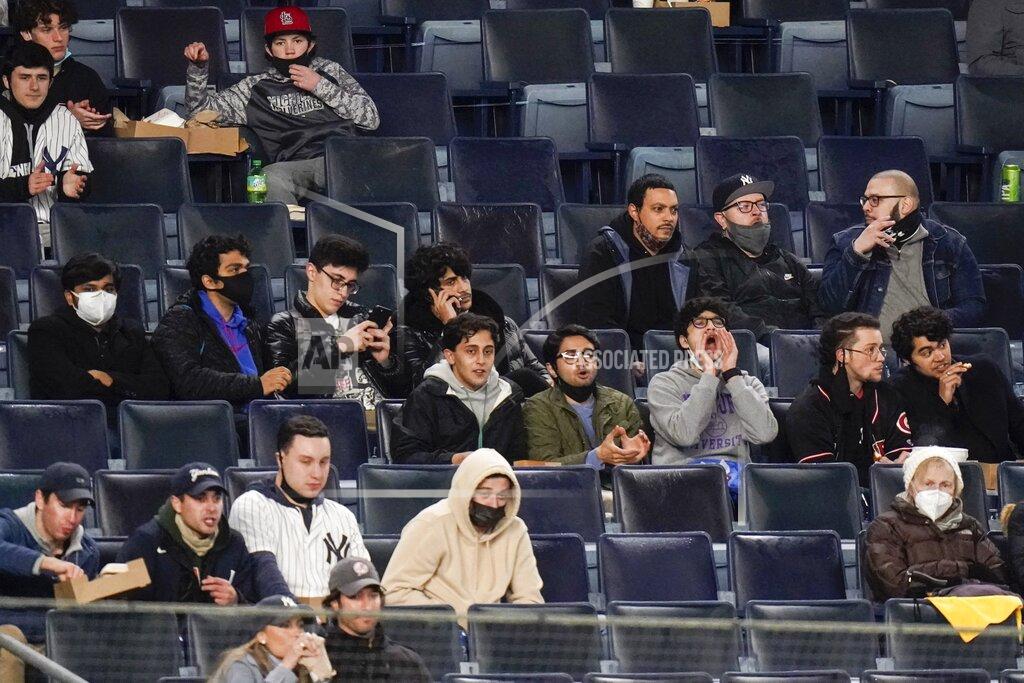 Frank Franklin Ii Fans watch during the fourth inning of a baseball game between the New York Yankees and the Tampa Bay Rays on Friday, April 16, 2021, in New York. (AP Photo/Frank Franklin II)