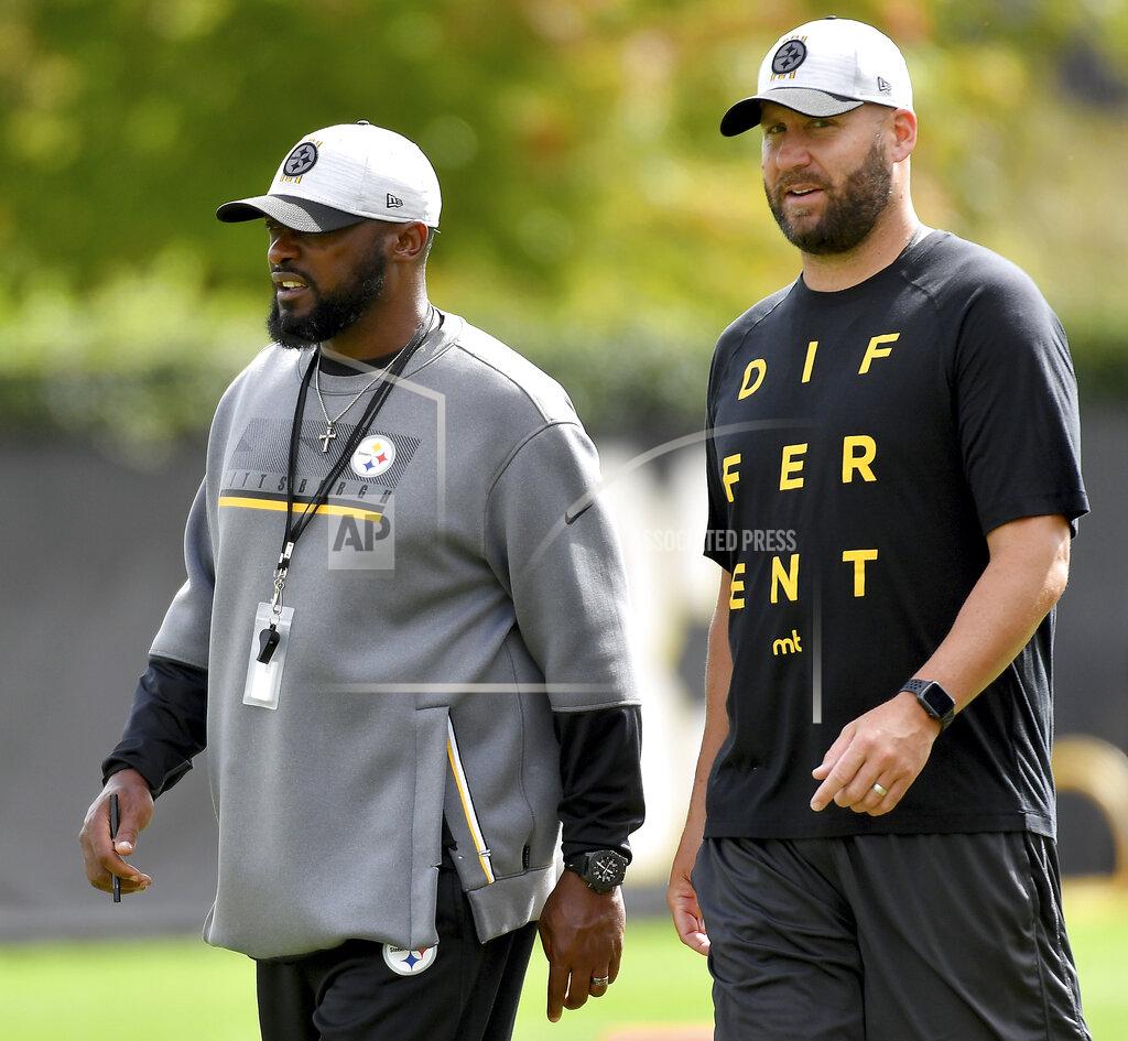 Matt Freed urgh Steelers head coach Mike Tomlin walks with quarterback Ben Roethlisberger during NFL football practice, Wednesday, Sept. 22, 2021, at UPMC Rooney Sports Complex in Pittsburgh. (Matt Freed/Pittsburgh Post-Gazette via AP)