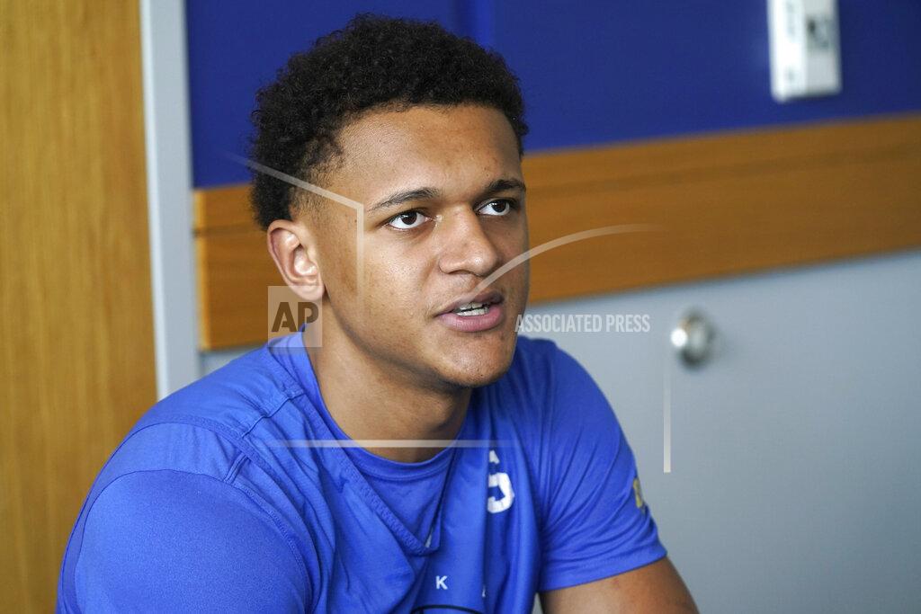 Gerry Broome Duke forward Paolo Banchero speaks to reporters during the team's NCAA college basketball media day in Durham, N.C., Tuesday, Sept. 28, 2021. (AP Photo/Gerry Broome)