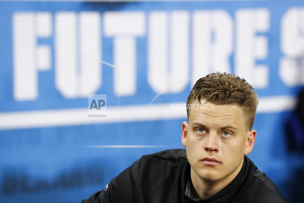 Charlie Neibergall LSU quarterback Joe Burrow watches a drill at the NFL football scouting combine in Indianapolis, Thursday, Feb. 27, 2020. (AP Photo/Charlie Neibergall)