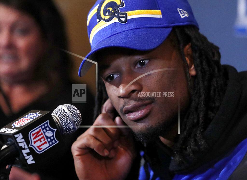 John Bazemore Los Angeles Rams running back Todd Gurley listens to question during a news conference Tuesday, Jan. 29, 2019, in Atlanta, ahead of the NFL Super Bowl 53 football game (AP Photo/John Bazemore)