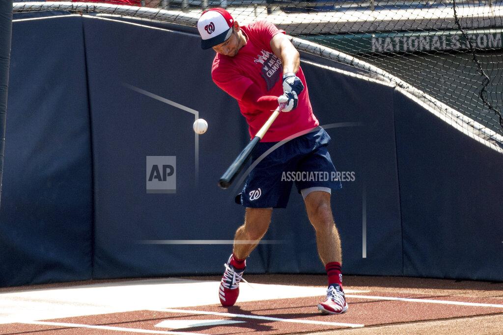 Andrew Harnik Washington Nationals shortstop Trea Turner takes batting practice as the Washington Nationals hold their first training camp work out at Nationals Stadium, Friday, July 3, 2020, in Washington. (AP Photo/Andrew Harnik)