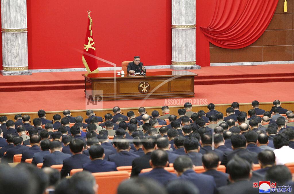 Uncredited In this photo provided by the North Korean government, North Korean leader Kim Jong Un attends the ruling party congress in Pyongyang, North Korean, Sunday, Jan. 10, 2021. Kim was given a new title, “general secretary” of the ruling Workers’ Party, formerly held by his late father and grandfather, state media reported Monday, Jan. 11, in what appears to a symbolic move aimed at bolstering his authority amid growing economic challenges. Independent journalists were not given access to cover the event depicted in this image distributed by the North Korean government. The content of this image is as provided and cannot be independently verified. Korean language watermark on image as provided by source reads: "KCNA" which is the abbreviation for Korean Central News Agency. (Korean Central News Agency/Korea News Service via AP)