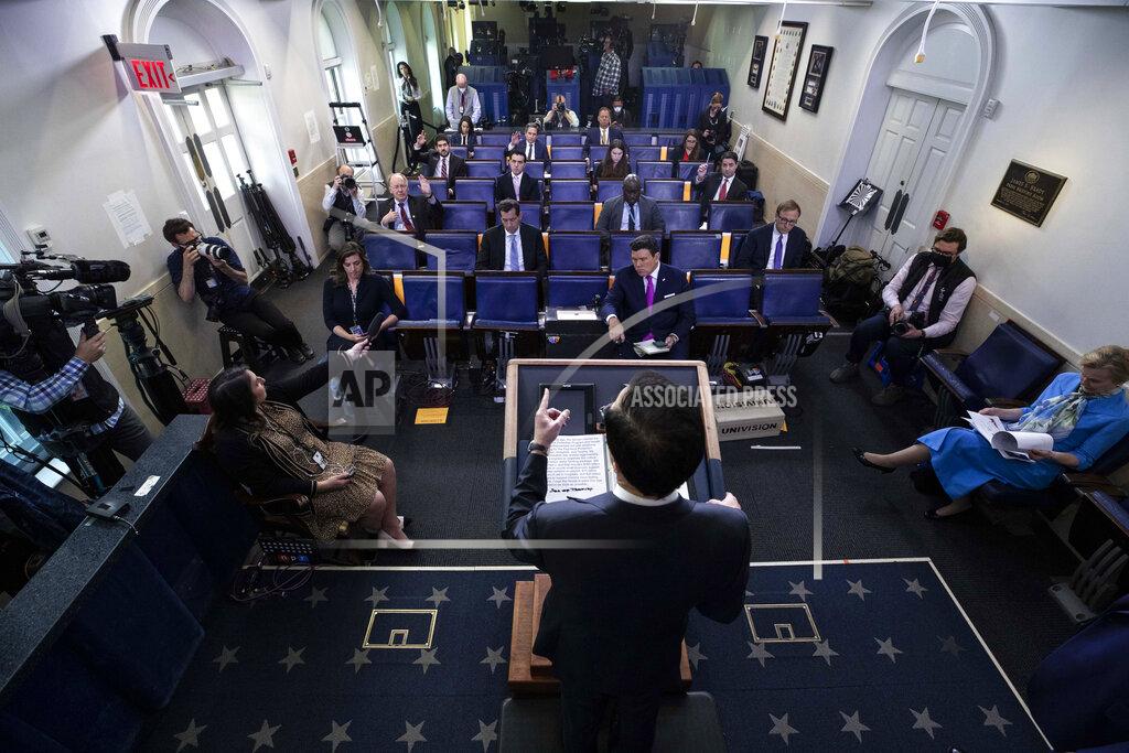 Alex Brandon Treasury Secretary Steven Mnuchin speaks about the coronavirus in the James Brady Press Briefing Room of the White House, Tuesday, April 21, 2020, in Washington. (AP Photo/Alex Brandon)