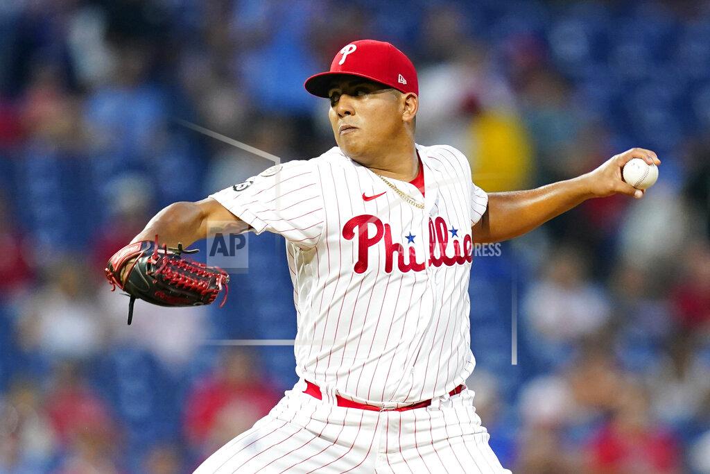 Matt Slocum Philadelphia Phillies' Ranger Suarez pitches during the first inning of a baseball game against the Chicago Cubs, Wednesday, Sept. 15, 2021, in Philadelphia. (AP Photo/Matt Slocum)
