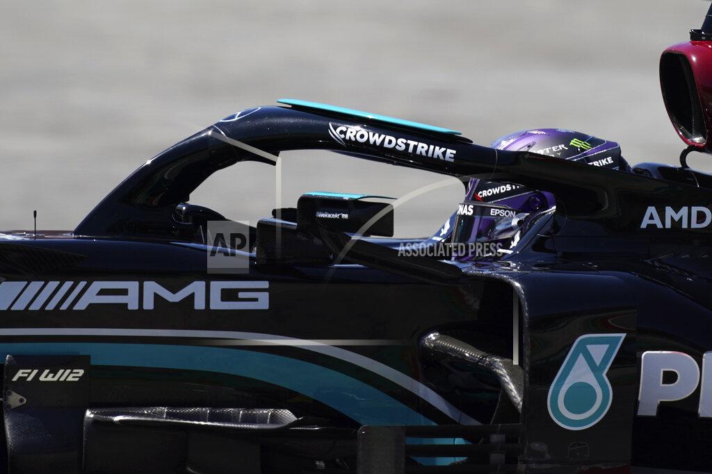Emilio Morenatti Mercedes driver Lewis Hamilton of Britain steers his car during the third free practice for the Spanish Formula One Grand Prix at the Barcelona Catalunya racetrack in Montmelo, just outside Barcelona, Spain, Saturday, May 8, 2021. The Spanish Grand Prix will be held on Sunday. (AP Photo/Emilio Morenatti)