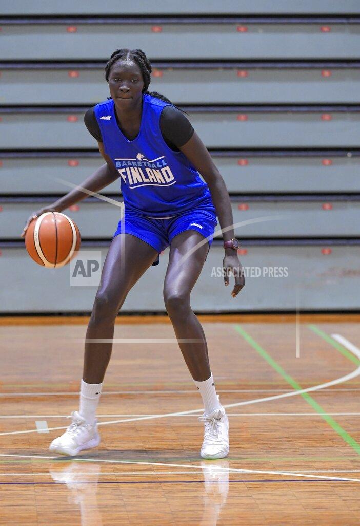 Markku Ulander FILE - In this June 5, 2020, file photo, basketball player Awak Kuier of Finland is pictured during a training session in Helsinki, Finland. The Dallas Wings basically control the WNBA draft on Thursday night, April 15, 2021, with the top two picks and four first-round choices. Wings President and General Manager Greg Bibb said that the franchise is looking at a number of players for the top two picks and he hasn't been shy about heaping praise on Finnish player Awak Kuier. (Markku Ulander/Lehtikuva via AP)