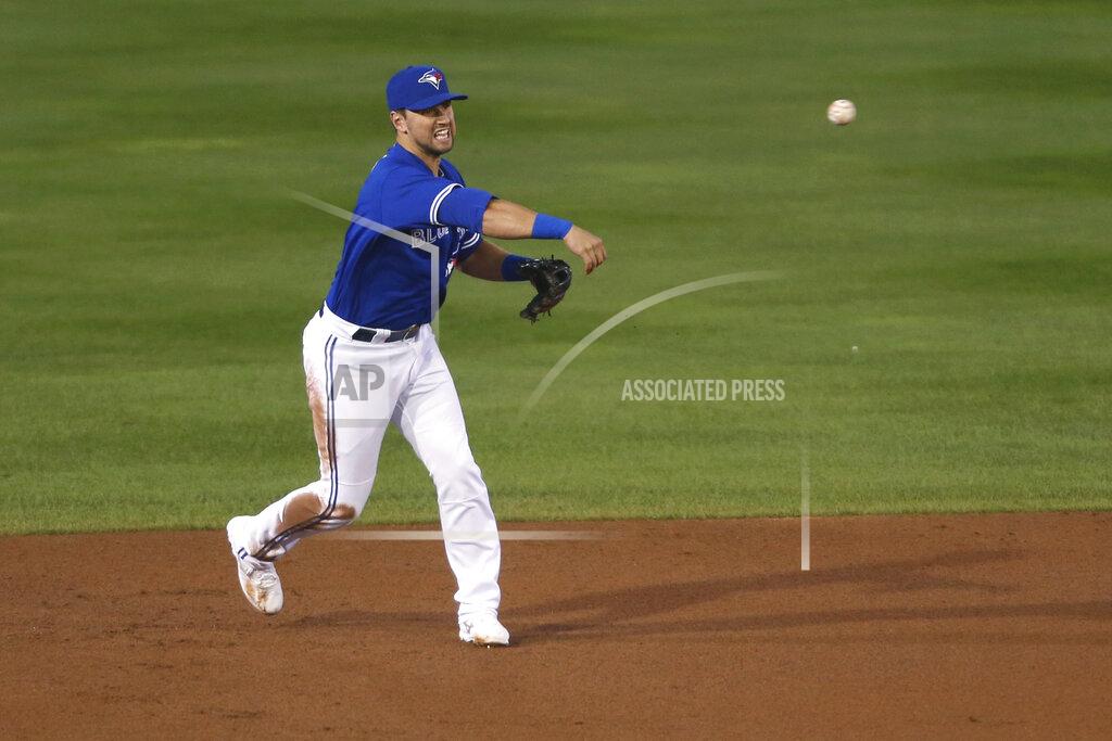 Jeffrey T. Barnes Toronto Blue Jays shortstop Joe Panik throws to first for the out after fielding a grounder by Baltimore Orioles' Ramon Urias during the third inning of a baseball game Saturday, Sept. 26, 2020, in Buffalo, N.Y. (AP Photo/Jeffrey T. Barnes)