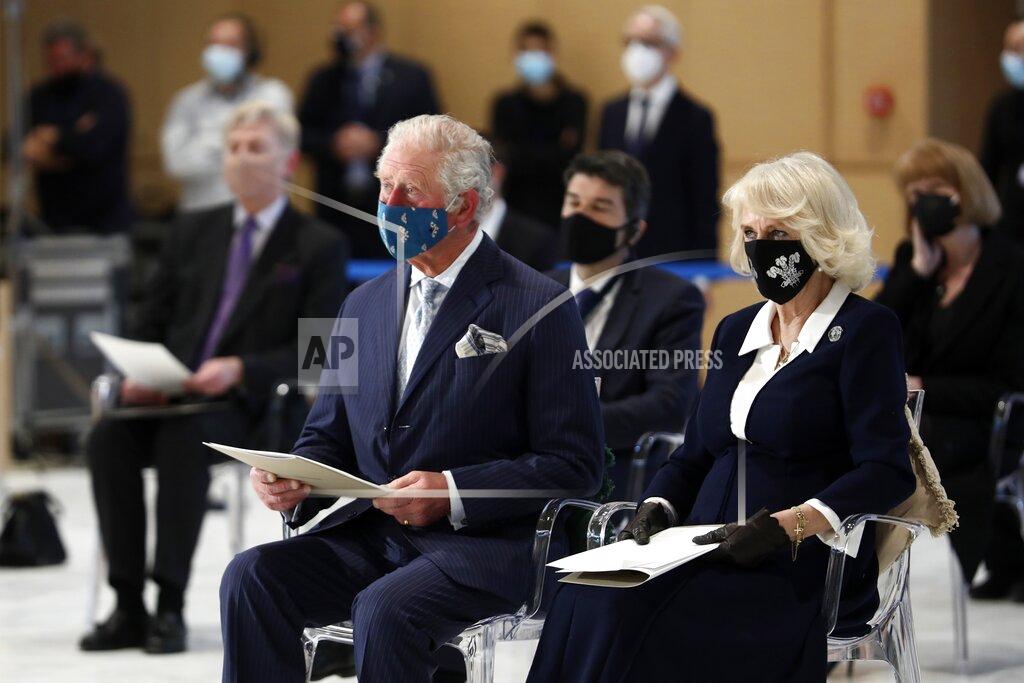 Yorgos Karahalis Britain's Prince Charles, left, and his wife Camilla, the Duchess of Cornwall, attend a ceremony at Greece's newly renovated National Gallery in Athens, Wednesday, March 24, 2021. Greece on Wednesday kicked off two days of celebrations to mark the bicentenary of the start of the country's war of independence, although events are far more muted than originally planned due to the pandemic. (AP Photo/Yorgos Karahalis)